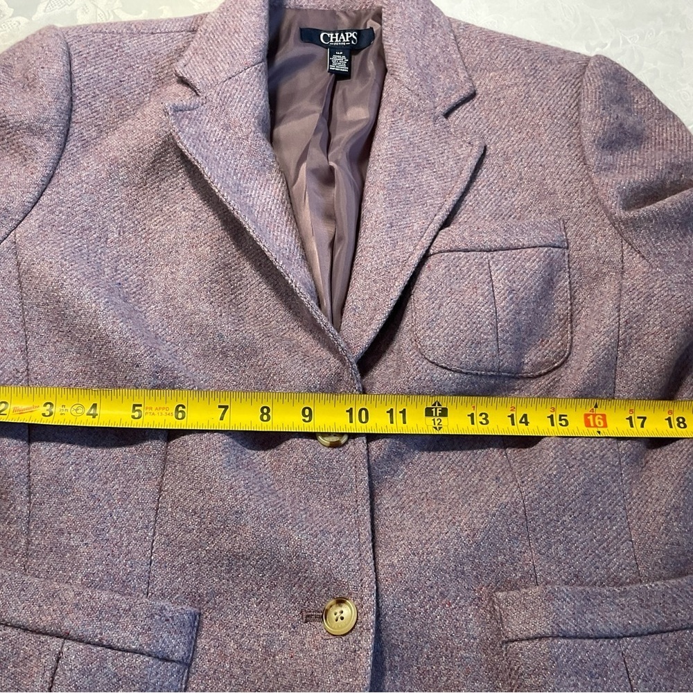 Chaps Petite Light Purple Wool Blend Blazer Womens Size 14P - Picture 9 of 13
